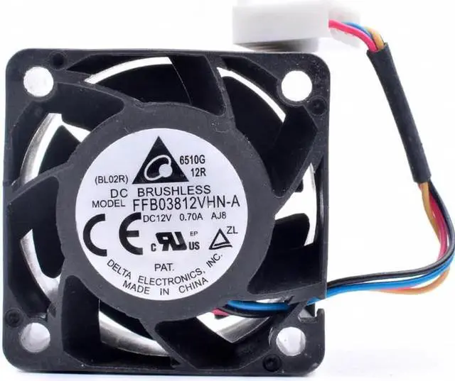 Alt view image 3 of 3 - FFB03812VHN-A 3.8cm 3828 38mm 38x38x28mm 12V 0.70A server power cooling fan