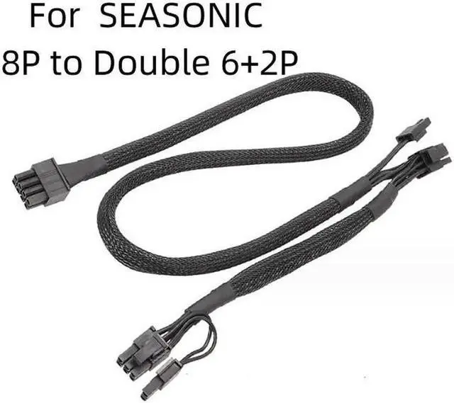 Main image of Suitable for SEASONIC graphics card module cable snake leather bag module cable 8P to double 6+2P 8P to (6+2) 80cm (60+20cm)