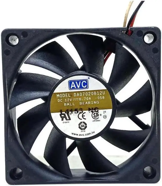 Alt view image 4 of 4 - 70mm pc cooling fan 7020 fan DA07020B12U 12V dual ball high volume CPU case fan 7CM