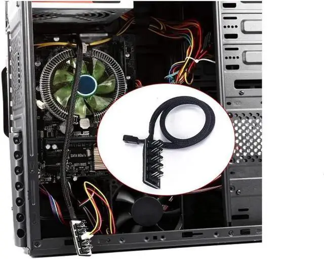 Alt view image 4 of 7 - DAYREE 4-Pin PWM Fan Power Supply Cable 15 Inches 1 to 5 Way PC CPU Cooling Case Fan Splitter Hub Adapter Cable Motherboard Fan Power Extension Cable Cord Wire for 4-pin or 3-pin Cooling Fans