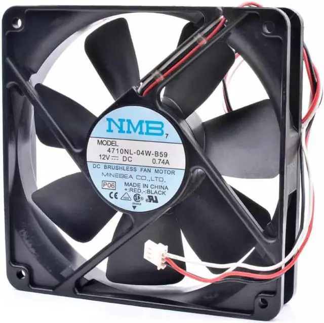 Alt view image 4 of 4 - 4710NL-04W-B59 12cm 12025 120x120x25mm 120mm fan DC12V 0.74A chassis server 3 line cooling fan