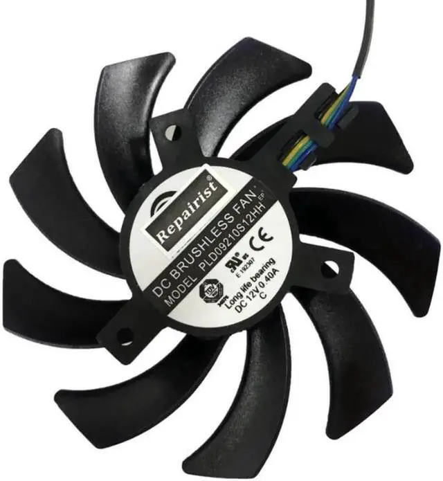 Alt view image 2 of 3 - PLD09210S12HH DC 12V 0.40A 85mm 4Pin R9-290X VGA GPU Cooling Fan For XFX R9 280X 270X 290X Graphics Card Cooler As Replacement
