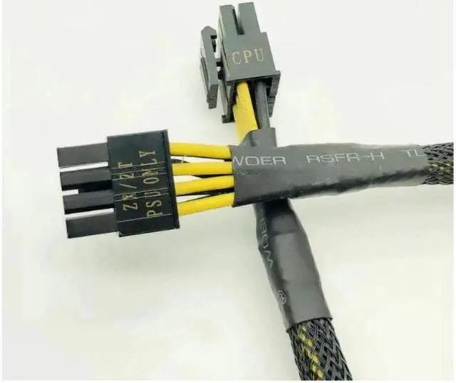 Alt view image 3 of 3 - High Quality Black Sleeved CPU 8PIN 4+4PIN Modular Power Supply Cables 8Pin to 8Pin Power Cable for OCZ ZT/Great Wall 63CM 16AWG