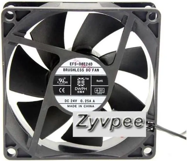Main image of EFS-08E24D 80*25mm DC24V 0.25A 2 wires DC case fan,8cm cooling fan,inverter cooler