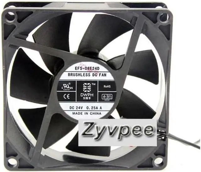 Alt view image 2 of 4 - EFS-08E24D 80*25mm DC24V 0.25A 2 wires DC case fan,8cm cooling fan,inverter cooler