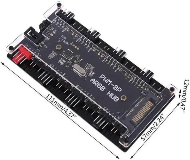 Alt view image 2 of 7 - PWM FAN+ARGB LED 2in1 Hub Wireless Controller 1 To 8 Multi Way Splitter 5V 3PIN Fan Adapter