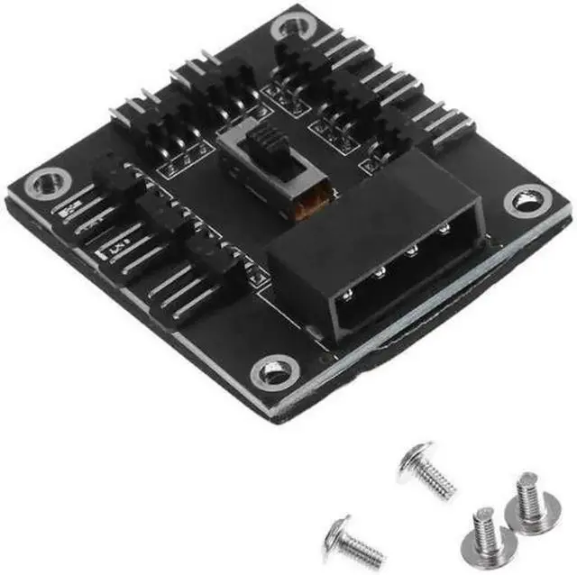 Alt view image 4 of 4 - New 4Pin to 8 Way DC 12V 3Pin Cooling Fan Splitter Power Hub Speed Controller PC Computer Power Connector Socket Adapter