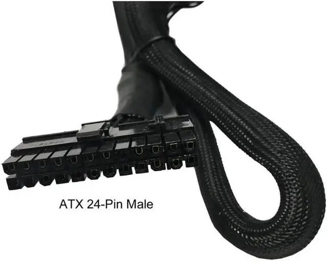 Alt view image 4 of 5 - AYA 24" (24-Inch) ATX 24-Pin to 18-Pin + 10-Pin Extension Modular Power Supply Cable for Coolermaster V850, V700, V1000
