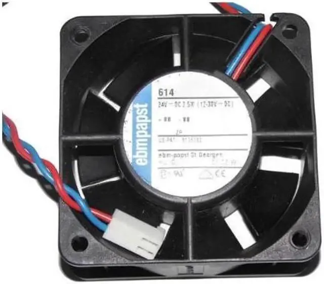 Main image of ebmPAPST 6025 60*25mm 6CM case fan inverter cooler server cooling fan 614 24V 2.5W 2 Wires 2 Pins