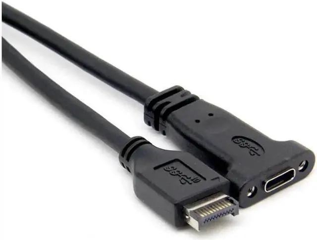 Alt view image 3 of 5 - XT-XINTE Motherboard Expansion Cable USB 3.1 Front Panel Header Type E Male to Usb-C Type C Female Computer Connector 50cm