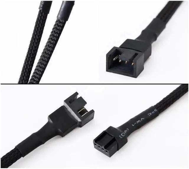 Alt view image 4 of 4 - 10Pack 4-Pin Case Male to Female PWM Fan Splitter Cable 10.6inch Sleeved Braided Adapter Computer PC Fan Power Extension Cable Converter for Computer ATX Case Compatible 3-Pin/4-Pin Cooling Fan Cable