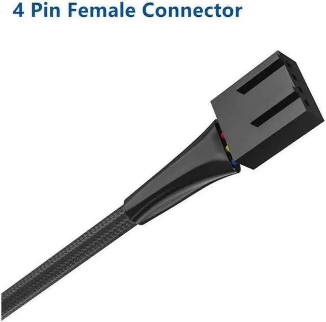 Alt view image 6 of 7 - PWM Fan Hub 2 Pack PC Fan Splitter 5 Way Sleeved Power Supply Cable Adapter Internal Motherboard Fan Power Extension Cable Cord for Computer Cooler Case 4-Pin and 3-Pin Fans 17.7inch