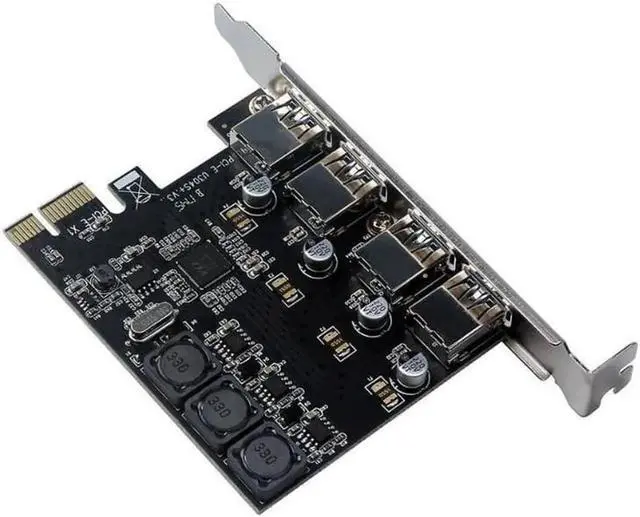 Main image of Four Ports USB 3.0 Super Fast 5Gbps PCI-E Expansion Card PCI Express Adapter Converter Card 6A Power Supply Module For Desktop PC