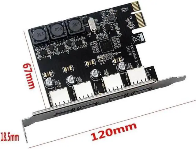 Alt view image 5 of 5 - Four Ports USB 3.0 Super Fast 5Gbps PCI-E Expansion Card PCI Express Adapter Converter Card 6A Power Supply Module For Desktop PC