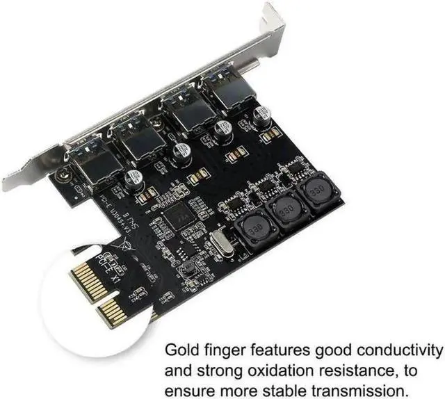 Alt view image 3 of 5 - Four Ports USB 3.0 Super Fast 5Gbps PCI-E Expansion Card PCI Express Adapter Converter Card 6A Power Supply Module For Desktop PC