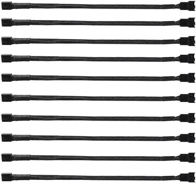 Main image of 10Pack 4-Pin Case Male to Female PWM Fan Splitter Cable 10.6inch Sleeved Braided Adapter Computer PC Fan Power Extension Cable Converter for Computer ATX Case Compatible 3-Pin/4-Pin Cooling Fan Cable