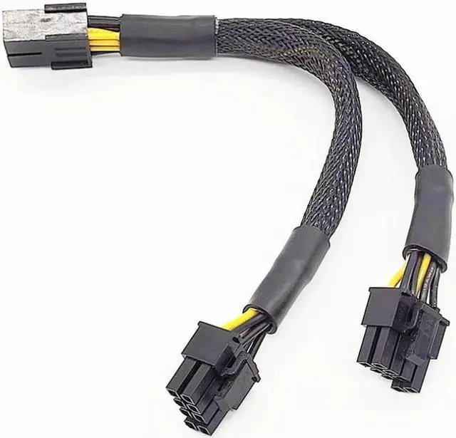Main image of PCI-E 8p to 2x8p 8P female to dual 6+2 male graphics card power supply line 18AWG braided mesh(30cm)