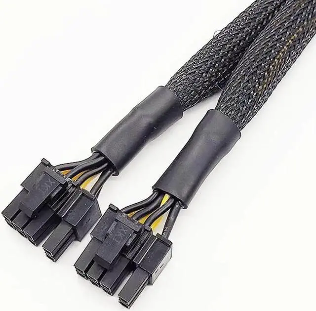 Alt view image 2 of 7 - PCI-E 8p to 2x8p 8P female to dual 6+2 male graphics card power supply line 18AWG braided mesh(30cm)