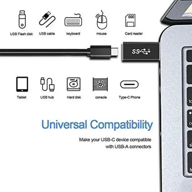 Alt view image 6 of 7 - USB 3.1 GEN 2 Male to Type-C Female Adapter, Support Double Sided 10Gbps Charging & Data Transfer, USB A to USB C 3.1 Converter 2 pack