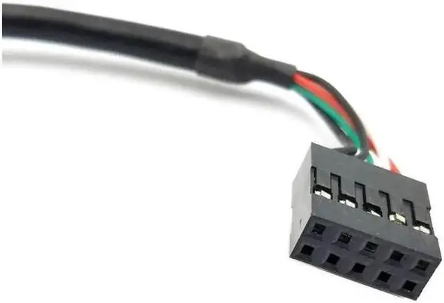 Alt view image 6 of 7 - Duttek (2-Pack) 10CM USB 2.0 Type A Female to Dupont 9 Pin Female Header Motherboard Cable Cord (AF/9Pin 0.1M)