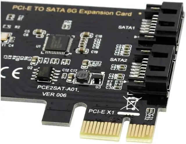 Alt view image 2 of 7 - Weastlinks PCI-E to SATA3.0 Adapter Card PCI Express X16 to SATA3.0 7Pin 2 Ports SATA III 6G Expansion Card for PC Desktop