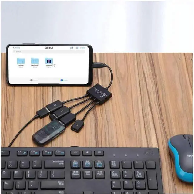 Alt view image 4 of 5 - Type-C USB Adapter OTG Cable USB C 3.0 2.0 Male to USB Micro Female Adapter USB Hub for Samsung Xiaomi Huawei