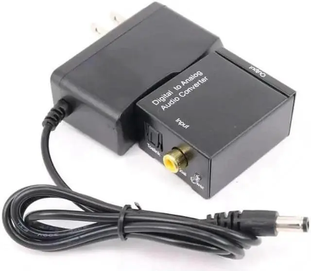 Alt view image 4 of 4 - Digital Optical Coax to Analog RCA Audio Converter Adapter with Fiber Cable