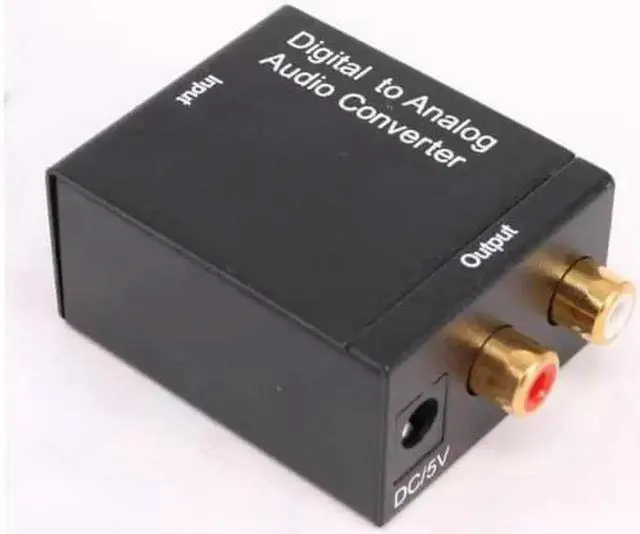 Alt view image 2 of 4 - Digital Optical Coax to Analog RCA Audio Converter Adapter with Fiber Cable