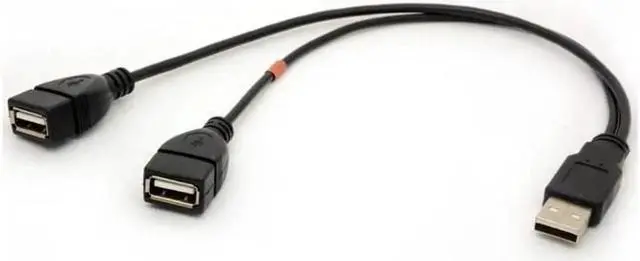 Alt view image 4 of 6 - USB Cable Y Splitter USB 2.0 Power Enhancer Hub Adapter Data Charger Cable Extension Code Type a 30cm (1 Male to 2 Female)