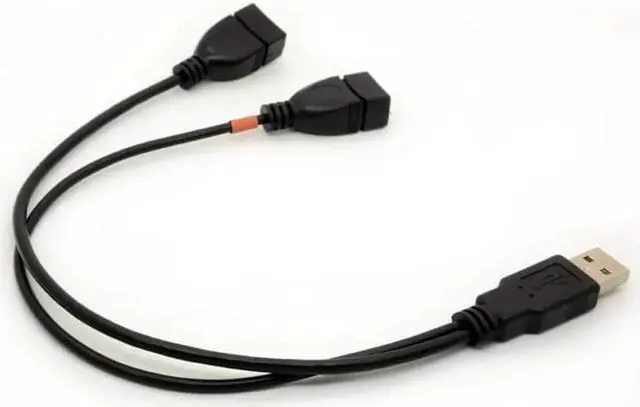 Main image of USB Cable Y Splitter USB 2.0 Power Enhancer Hub Adapter Data Charger Cable Extension Code Type a 30cm (1 Male to 2 Female)
