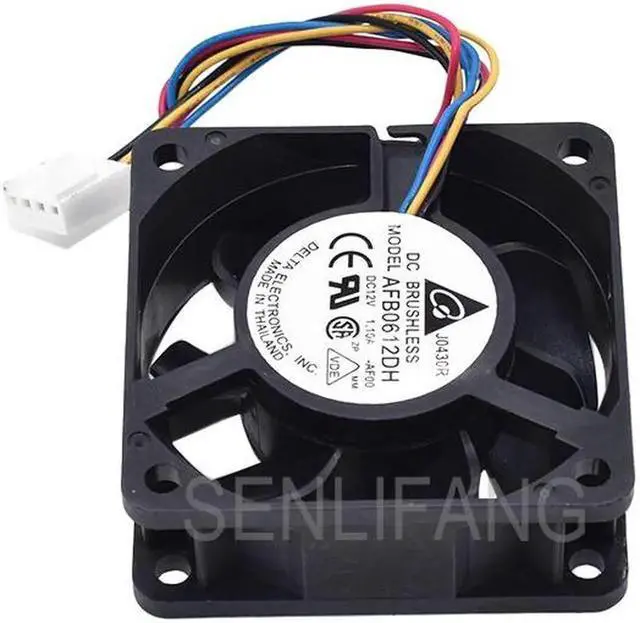 Alt view image 3 of 3 - New For DELTA AFB0612DH DC12V 1.10A 60x60x25MM 6025 Four Pins Square Cooling Fan