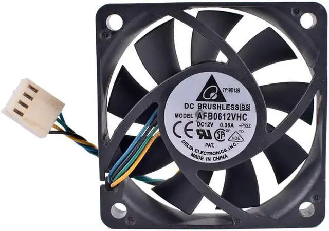 Alt view image 3 of 7 - AFB0612VHC 6cm 60mm fan 6015 12V 0.36A Ball bearing 4-wire 4pin PWM air volume cooling fan