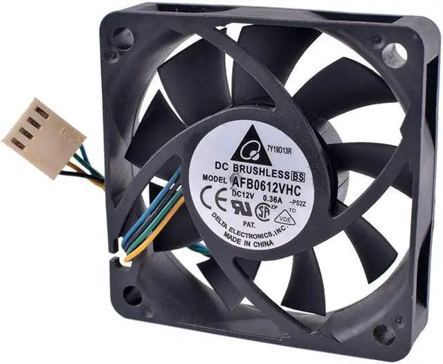 Alt view image 6 of 7 - AFB0612VHC 6cm 60mm fan 6015 12V 0.36A Ball bearing 4-wire 4pin PWM air volume cooling fan