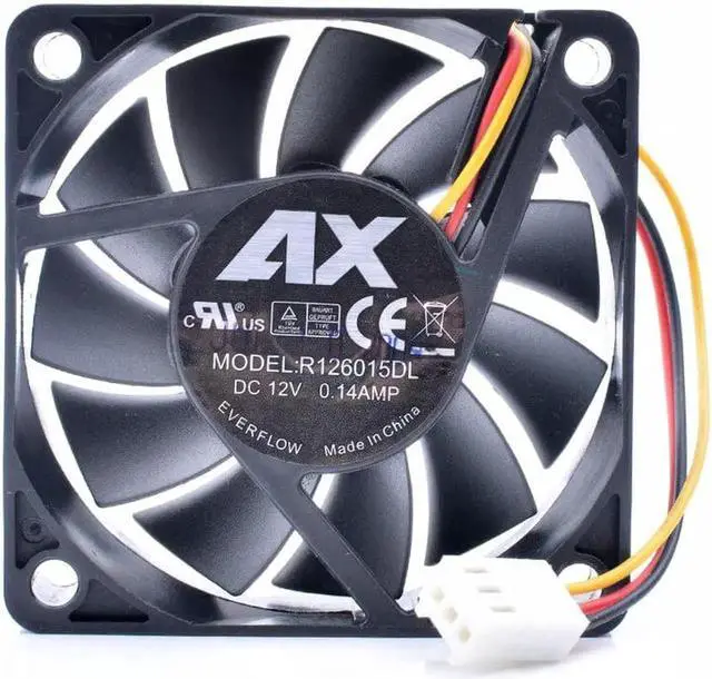 Alt view image 3 of 4 - R126015DL 6015 6cm 60x60x15mm 12V 0.14A speed monitoring quiet computer motherboard cooling fan