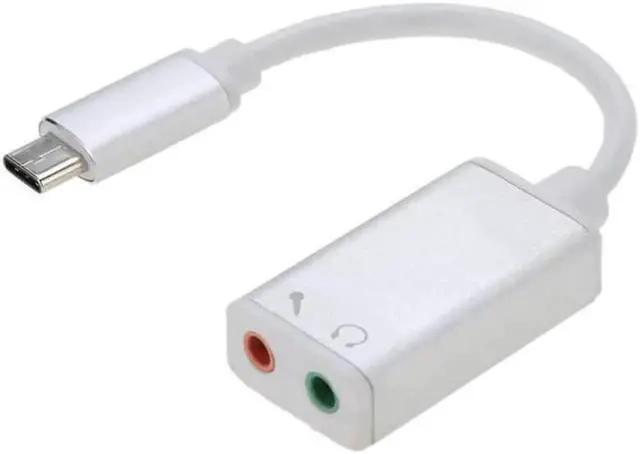Main image of USB 3.1 Type C USB-C to 3.5mm Audio Speaker Microphone Female Earphone Headset Adapter Cable Cord for New Macbook 12" Chromebook - Silver