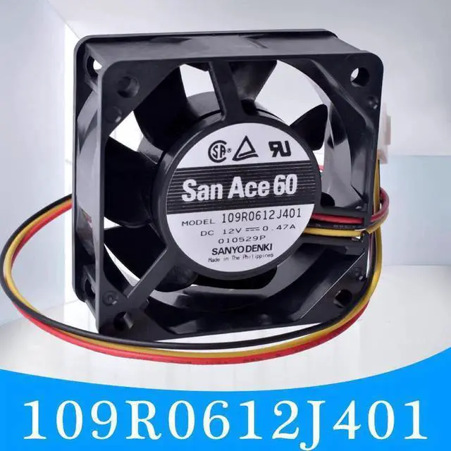 Alt view image 2 of 5 - 109R0612J401 60mm fan 6025 60x60x25mm 12V 0.47A Double ball bearing large air volume cooling fan