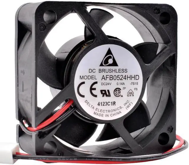 Alt view image 2 of 4 - AFB0524HHD 5cm 5020 DC24V 0.14A 2 line double ball bearing large air volume inverter cooling fan