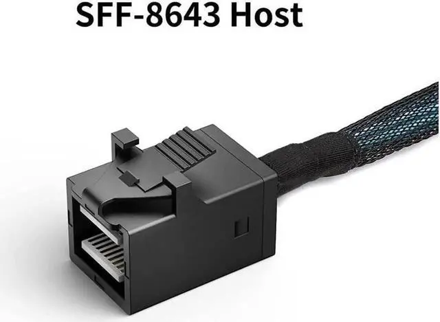 Alt view image 2 of 7 - Internal HD Mini SAS Cable 0.5M / 1.6FT, CableCreation Internal HD Mini SAS (SFF-8643 Host) - 4X SATA (Target) Cable, SFF-8643 to 4X SATA Cable, SFF-8643 for Controller, 4 Sata Connect to Hard Drive