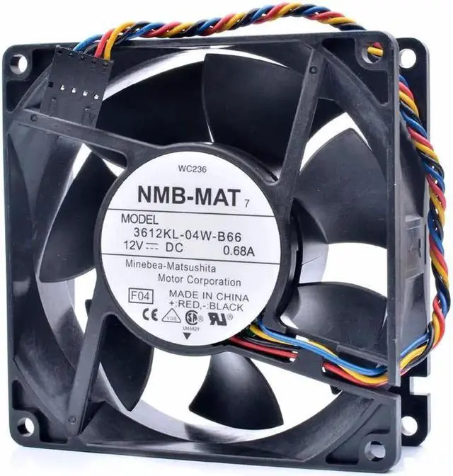 Alt view image 3 of 4 - 3612KL-04W-B66 9cm 9032 92x92x38mm 12V 0.68A server chassis cooling fan