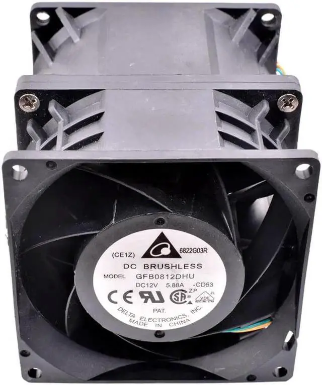 Alt view image 2 of 4 - GFB0812DHU 80x80x90mm DC12V 5.88A Servo server large air volume cooling fan
