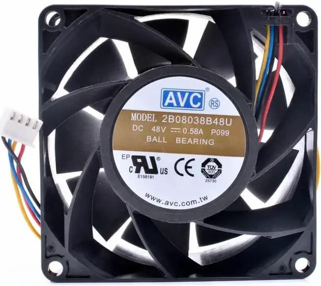 Main image of 2B08038B48U 8cm 8038 80x80x38mm 48V 0.58A communication server chassis cooling fan