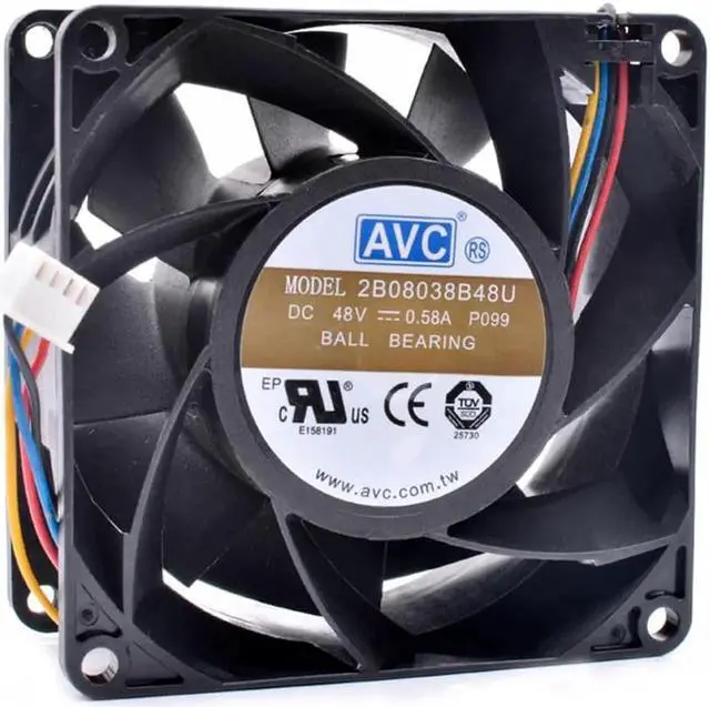 Alt view image 3 of 4 - 2B08038B48U 8cm 8038 80x80x38mm 48V 0.58A communication server chassis cooling fan