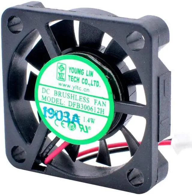 Alt view image 2 of 4 - DFB300612H 3cm 30mm fan 30x30x6mm DC12V 1.4W 2 wires double ball bearings miniature ultra-thin cooling fan for router projectors