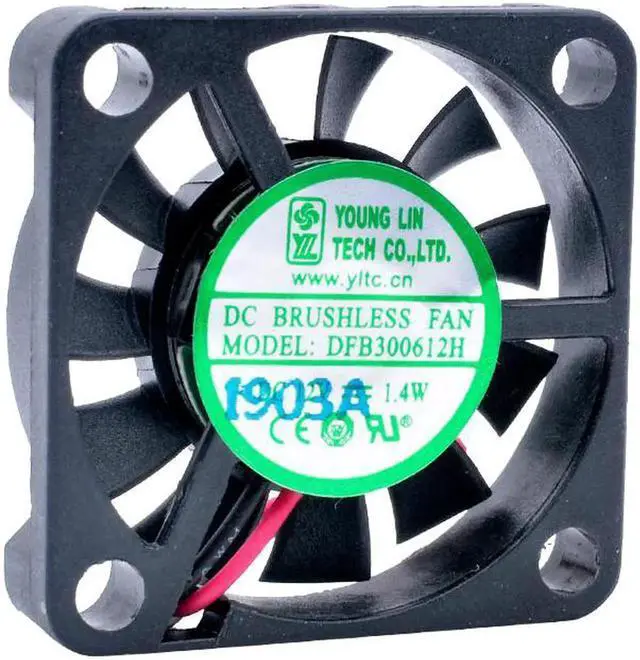Main image of DFB300612H 3cm 30mm fan 30x30x6mm DC12V 1.4W 2 wires double ball bearings miniature ultra-thin cooling fan for router projectors