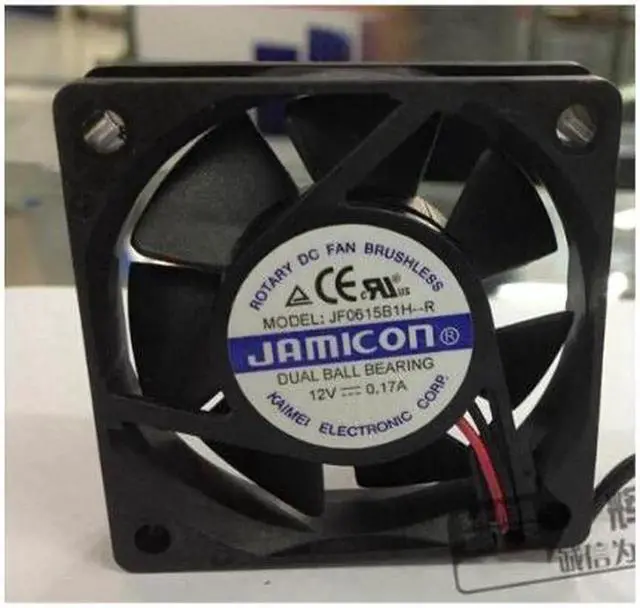 Alt view image 4 of 4 - JAMICON JF0615b1h--r JF0615b1h-r 12V 0.17A 6015 6CM 2-Balls bearing 2-Wires 2-Pins Cooling fan for case