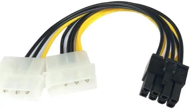 Alt view image 5 of 7 - 10Pcs/lot Dual 4 Pin Molex IDE to 8 Pin PCI Express Power Cable PCI-E Adapter
