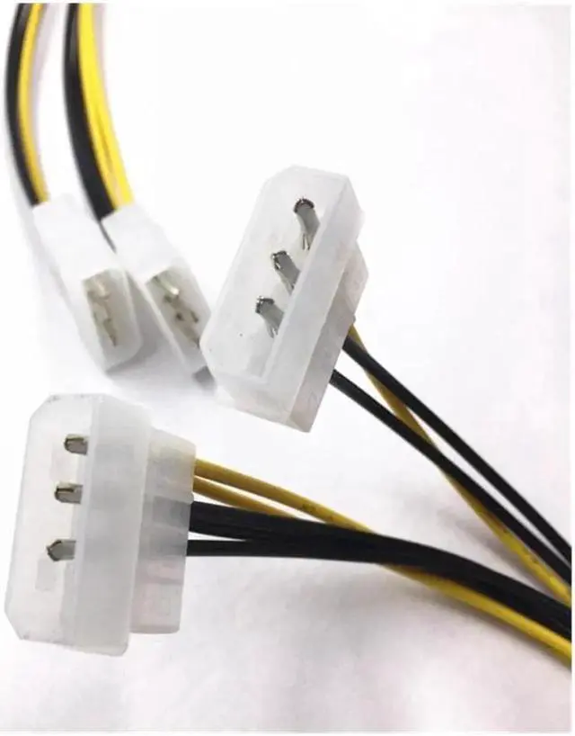 Alt view image 2 of 7 - 10Pcs/lot Dual 4 Pin Molex IDE to 8 Pin PCI Express Power Cable PCI-E Adapter