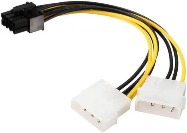 Main image of 10Pcs/lot Dual 4 Pin Molex IDE to 8 Pin PCI Express Power Cable PCI-E Adapter