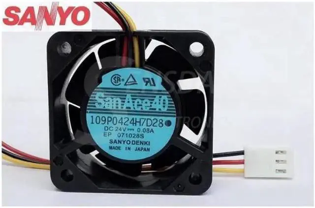 Main image of 1pcs For Sanyo 109P0424H7D28 4015 Cooling Fans P/N: A90L-0001-0441/39 DC24V 0.08A server fan