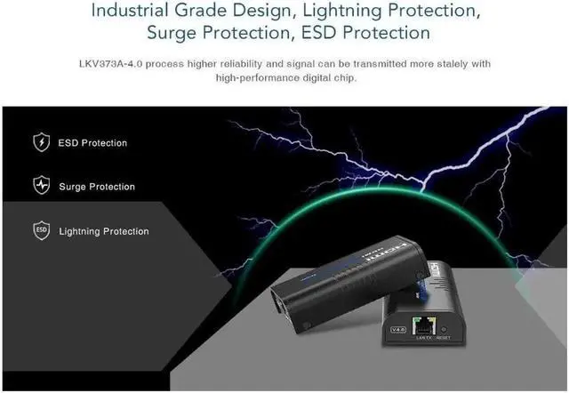 Alt view image 3 of 7 - 1 TX and 1 RX kit, LKV373A V4.0 1080P HDMI Extender 394ft /120M Over Single Cat5 /Cat6 /Cat7 Ethernet Network and LAN Router/Switcher for HD STB,DVD,PS3, etc Supports TCP/IP by Ethernet